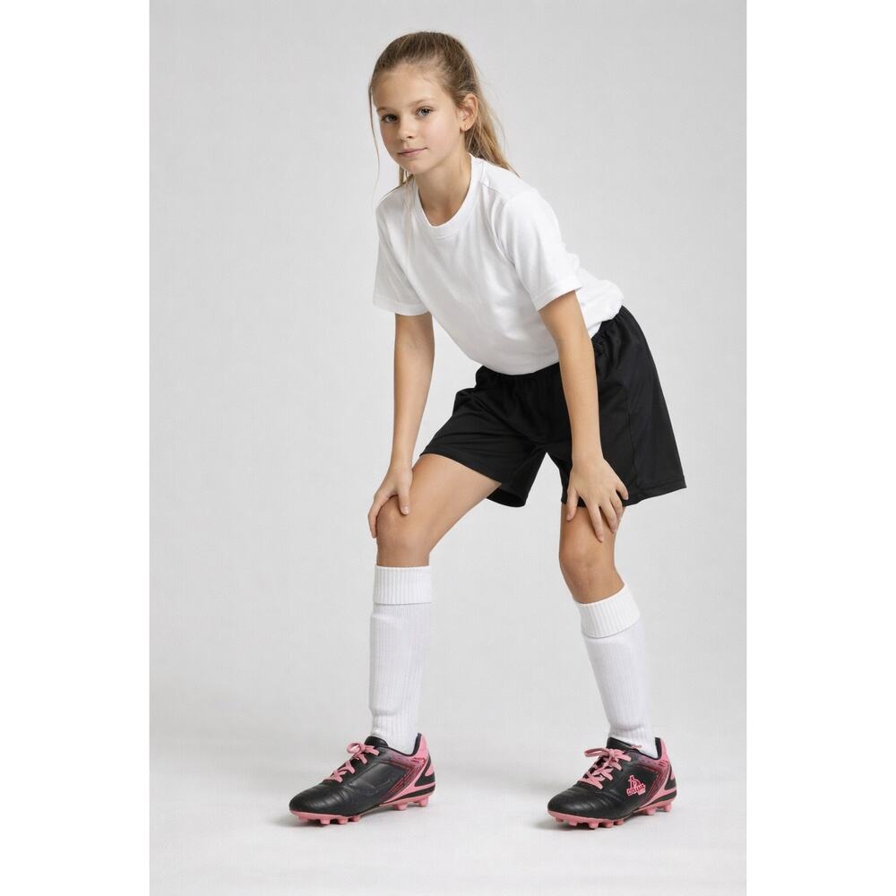 Brava Soccer Cleats Girls 5.5D 5.5 Wide Black Pink Athletic Outdoor Shoes